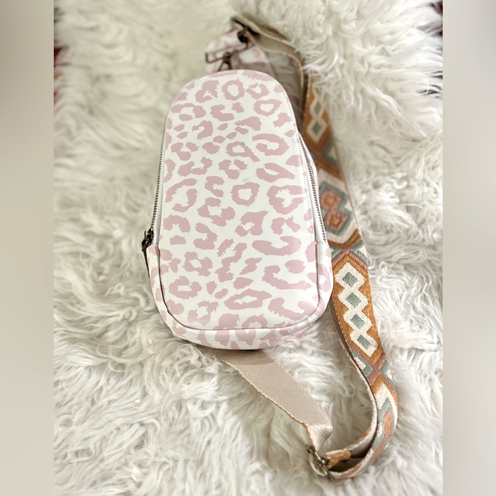Leather Crossbody Leopard Sling Bag